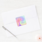 Monogram Regenboog Kleuren Meisje Vierkante Sticker (Envelop)