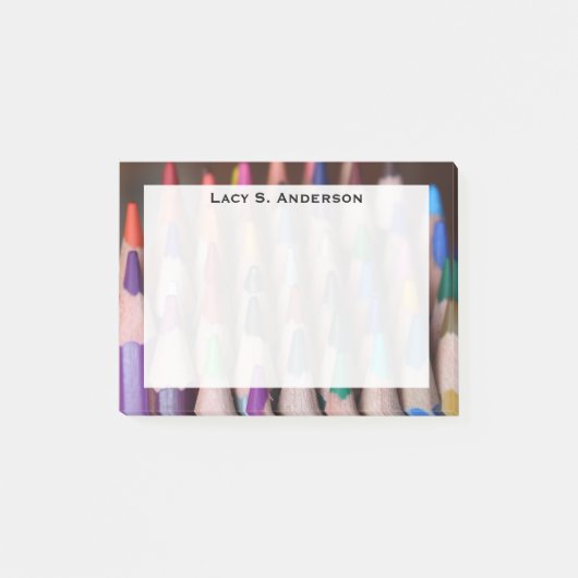Monogram Regenboog Kleurpotloden Post-it® Notes (Voorkant)