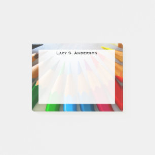 Monogram Regenboog Kunst Gekleurde Potloodpunt Clo Post-it® Notes