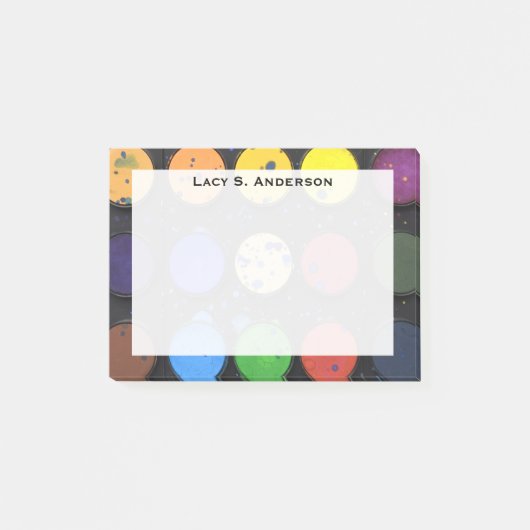 Monogram Regenboog Kunst Verf Potten Post-it® Notes (Voorkant)
