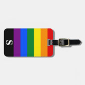 Monogram Regenboog Lesbische Homo Biseksuele Trans Bagagelabel (Voorkant horizontaal)