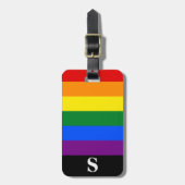 Monogram Regenboog Lesbische Homo Biseksuele Trans Bagagelabel (Voorkant verticaal)