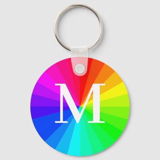Monogram Regenboog LGBT Pride Cadeausleutelhanger Sleutelhanger (Voorkant)