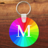 Monogram Regenboog LGBT Pride Cadeausleutelhanger Sleutelhanger (Voorkant)