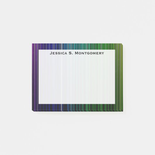 Monogram Regenboog Licht Strepen Post-it® Notes (Voorkant)