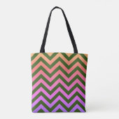 Monogram Regenboog Luipaardprint Chevron Tweetonig Tote Bag (Achterkant)