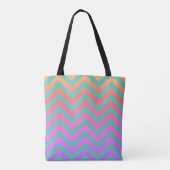 Monogram Regenboog Luipaardprint Chevron Tweetonig Tote Bag (Achterkant)