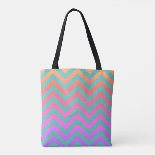 Monogram Regenboog Luipaardprint Chevron Tweetonig Tote Bag (Achterkant)
