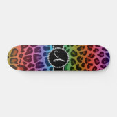 Monogram regenboog luipaardprint cirkel skateboard (Horizontaal)