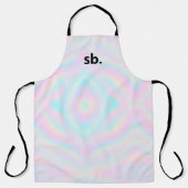 Monogram regenboog pastel hologram das kleurstof schort (Voorkant)