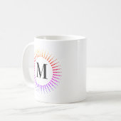 Monogram Regenboog Tie Dye Koffiemok (Voorkant links)