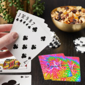 Monogram Regenboog Tie Dye Nep Glitters Pokerkaarten (Insitu)