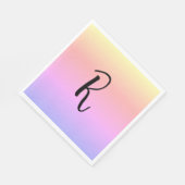 Monogram regenboogkleuren gepersonaliseerd servet (Hoek)