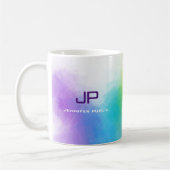 Monogram regenboogkleuren kleurrijke Abstracte kun Koffiemok (Links)