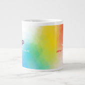 Monogram regenboogkleuren kleurrijke Abstracte Sja Grote Koffiekop (Voorkant)