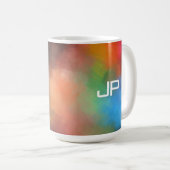 Monogram regenboogkleuren kleurrijke Abstracte Sja Koffiemok (Voorkant rechts)