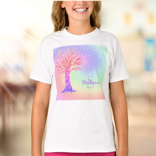 Monogram regenboogkleuren t-shirt