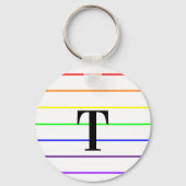 Monogram regenboogkleurstrips sleutelhanger (Voorkant)
