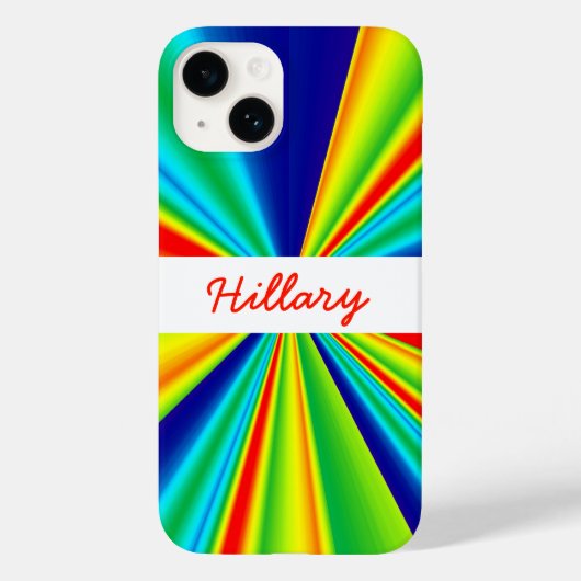 Monogram regenboogPinwheels Stripes Case-Mate iPhone Case (Achterkant)