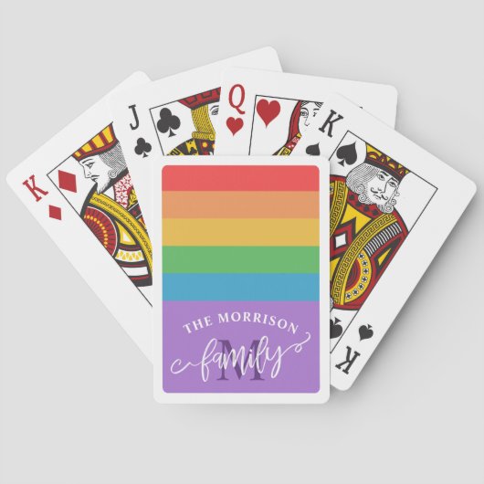 Monogram regenboogstripes voor penseel pokerkaarten (Achterkant)