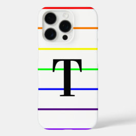 Monogram regenboogstrips iPhone 16 pro hoesje