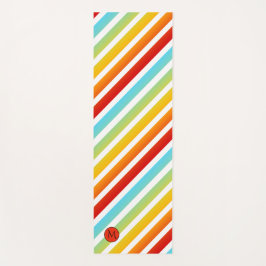 Monogram Regenboogstrips Gepersonaliseerd Yoga Mat