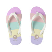 Monogram | Regenboogstrips voor deegwaren Kinder Teenslippers (Voetbed)
