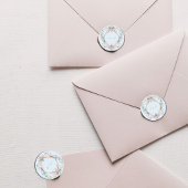 Monogram Regency Crest Elegant Blauw Ronde Sticker