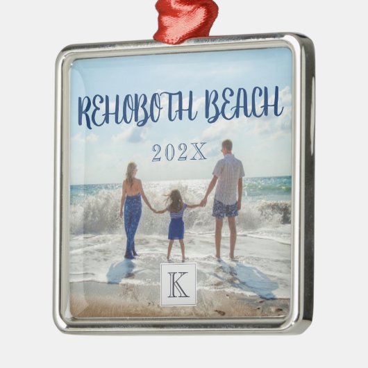 Monogram Rehoboth Beach Family Travel Souvenir Metalen Ornament (Links)