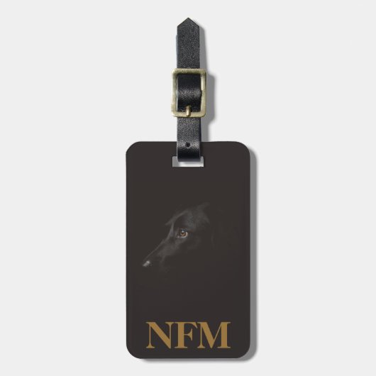 Monogram Reis Black Labrador Hond Bagagelabel (Voorkant verticaal)