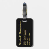 Monogram Reis Faux Goud Kompas Bagagelabel (Achterkant verticaal)