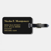 Monogram Reis Faux Goud Kompas Bagagelabel (Achterkant horizontaal)