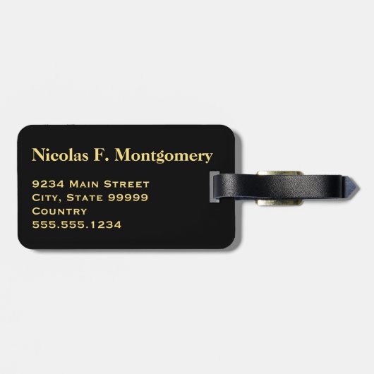 Monogram Reis Faux Goud Kompas Bagagelabel (Achterkant horizontaal)