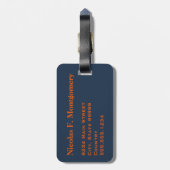 Monogram Reis Grijs Oranje Rivier Forel Vis Bagagelabel (Achterkant verticaal)