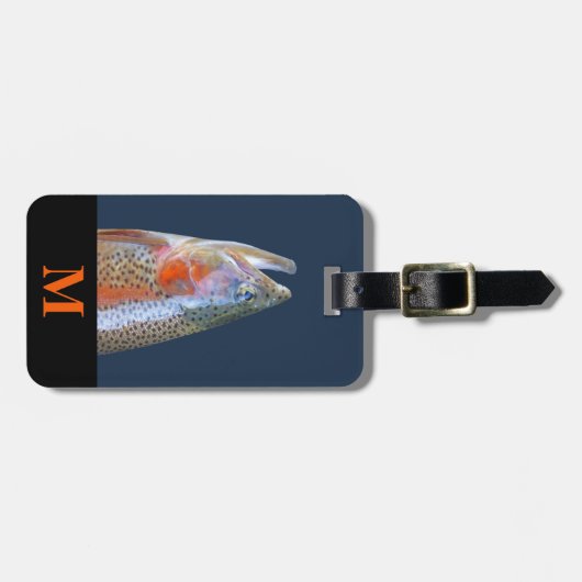 Monogram Reis Grijs Sinaasappel River Forel Fish H Bagagelabel (Voorkant horizontaal)