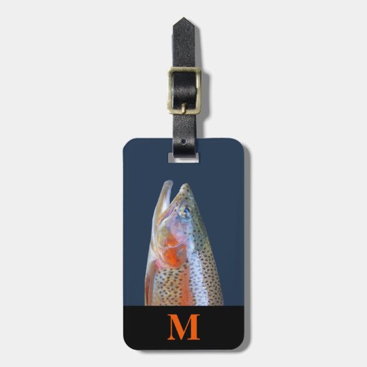 Monogram Reis Grijs Sinaasappel River Forel Fish H Bagagelabel (Voorkant verticaal)