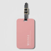 Monogram reis, roze blozend bagagelabel (Voorkant (verticaal))