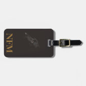 Monogram reis zwarte labrador hond bagagelabel (Voorkant horizontaal)