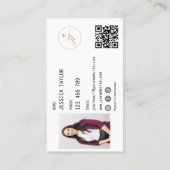 Monogram Reisagent Passport Wereldkaart Foto Visitekaartje (Achterkant)