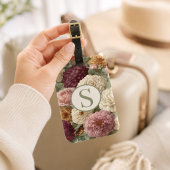 Monogram Reisgeschenk Paars Groen Bloemmotief Bagagelabel