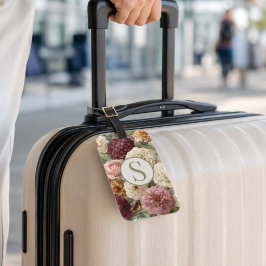 Monogram Reisgeschenk Paars Groen Bloemmotief Bagagelabel