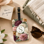 Monogram Reisgeschenk Paars Groen Bloemmotief Bagagelabel