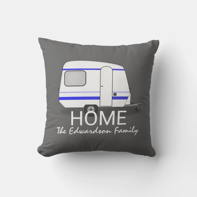 Monogram reisvakantie caravan Home Familie Buitenkussen (Voorkant)