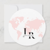 Monogram reizen bruiloft thema opslaan van de datu kaart (Achterkant)