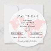 Monogram reizen bruiloft thema opslaan van de datu kaart (Voorkant)