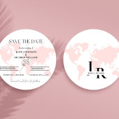 Monogram reizen bruiloft thema opslaan van de datu kaart