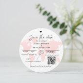 Monogram reizen bruiloft thema opslaan van de datu kaart (Staand voorkant)