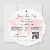 Monogram reizen bruiloft thema opslaan van de datu kaart (Voorkant)