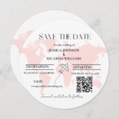 Monogram reizen bruiloft thema opslaan van de datu kaart (Voorkant / Achterkant)