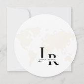 Monogram reizen bruiloft thema opslaan van de datu kaart (Achterkant)